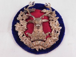 Нагрудный знак Гордонские горцы, офицерская кокарда 