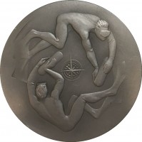 Нагрудный знак 1987 Чемпионат Мира Подводное Ориентирование Ленинград 