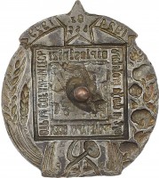 Нагрудный знак В память 5-летия образования Узбекской ССР.  
