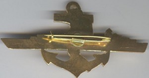 Нагрудный знак Фрегат, золотой 