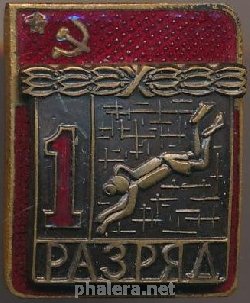 Нагрудный знак 1 разряд, подводный спорт 