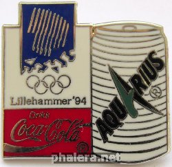 Нагрудный знак Олимпийские игры 1994 Лиллехаммер,  Coca-cola Aqurius 