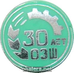 Знак 30 лет ОЗШ Знак 30 лет ОЗШ