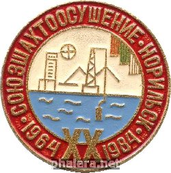 Нагрудный знак Норильск Союзшахтоосушение 1964-1984 