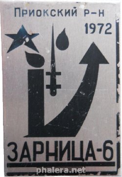 Нагрудный знак Зарница-6, Приокский Район 1972 