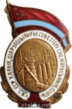 Нагрудный знак Отличник Совнархоза Казахской ССР 