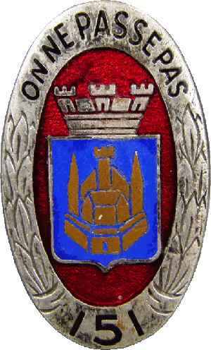 Знак 151 infantry regiment