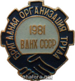 Нагрудный знак Бригадная Организация Труда. ВДНХ СССР, 1981 