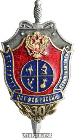 Нагрудный знак 30 Лет Центру специальной техники ФСБ России. Институт Криминалистики 