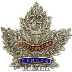 Нагрудный знак 72nd (Seaforth Highlanders of Canada) Bn CEF 