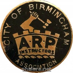 Знак Air Raid Precautions Instructors. City of Birmingham association