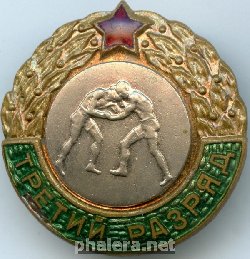 Нагрудный знак Третий разряд, борьба 