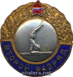 Нагрудный знак Второй разряд. Гимнастика на брусьях  
