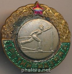 Нагрудный знак Третий разряд, лыжи 