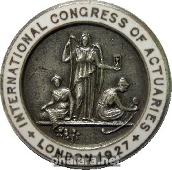 Знак Международный конгресс актуариев Лондон 1927
