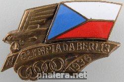 Badge 1936 Berlin XI Summer Olympics Participants Pin 