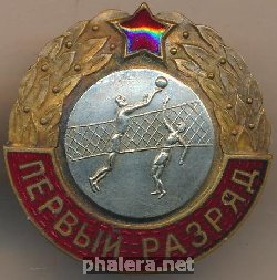Нагрудный знак 1 разряд, волейбол мужчины 