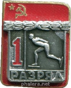 Нагрудный знак 1 разряд, конькобежный спорт 
