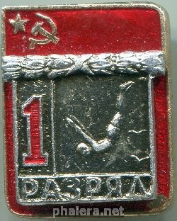 Нагрудный знак 1 разряд, прыжки в воду 