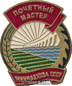 Нагрудный знак Почетный мастер МИНВОДХОЗА СССР  